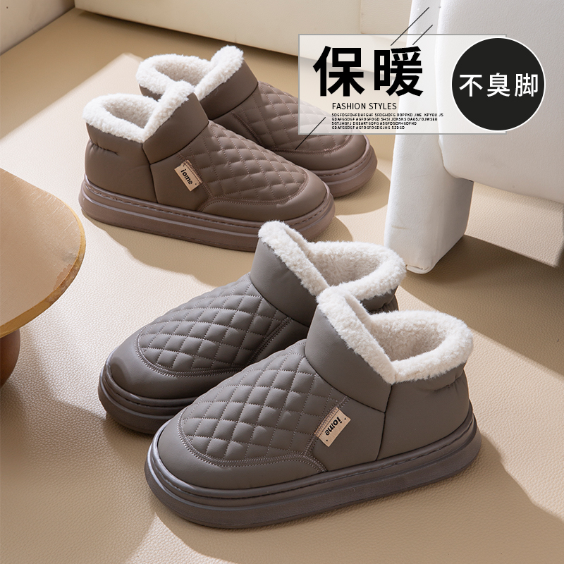 外穿棉鞋男款冬季2025新款东北防水加绒加厚保暖全包跟棉拖鞋冬天