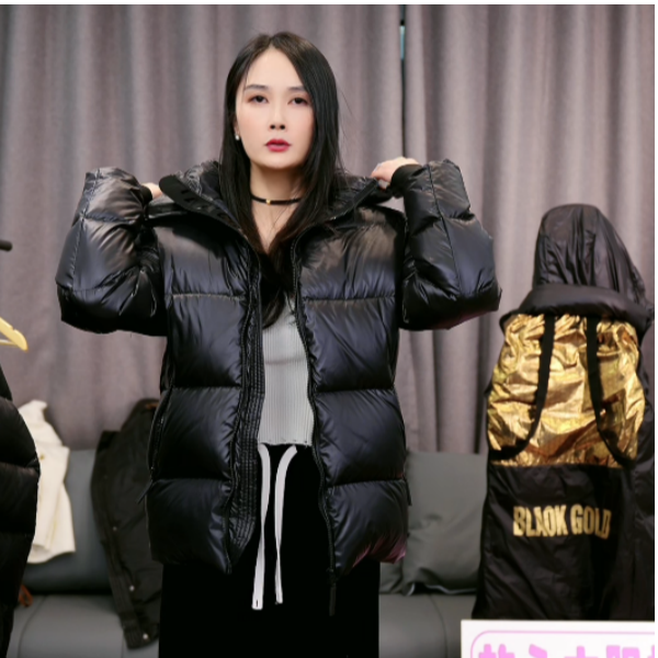 新款黑金冬季羽绒服外套男女长款过膝加厚2023冬季连帽韩版保暖