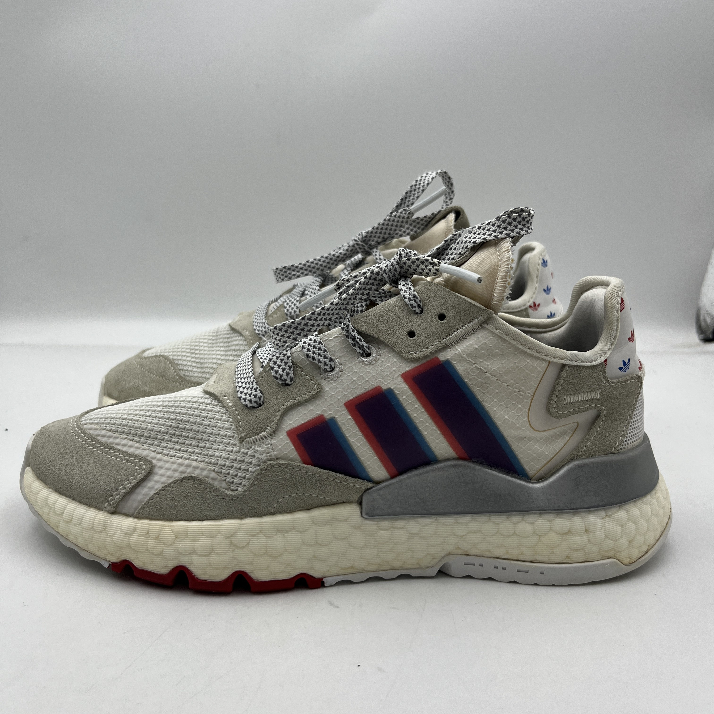 二手 40码 adidas Originals Nite Jogger 休闲鞋 灰白 瑕疵看图