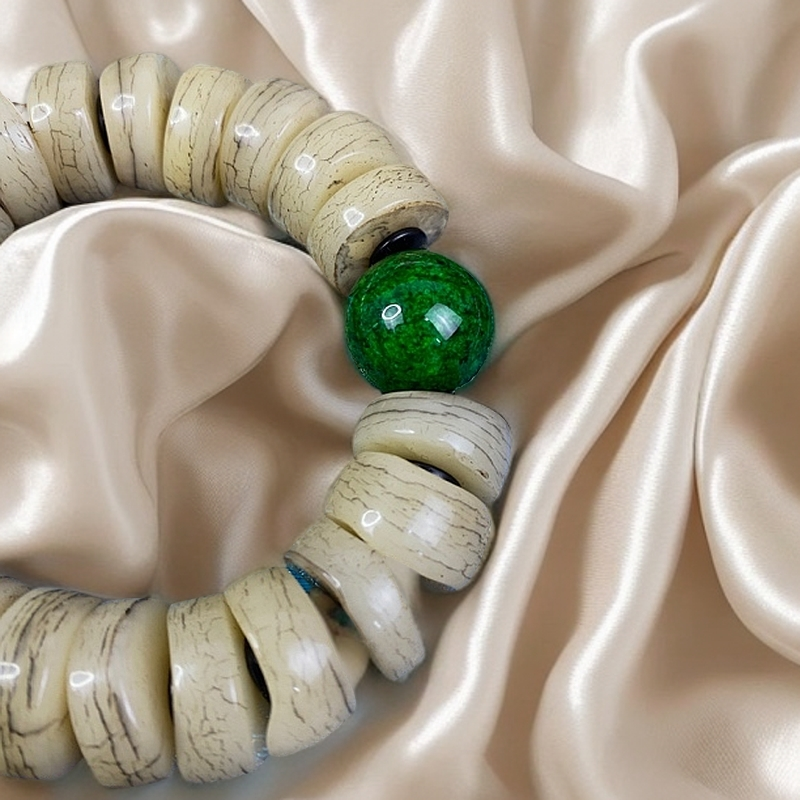 非金属珐琅手链 新料耗牛手串2.0人工养殖时尚百搭精美绿色