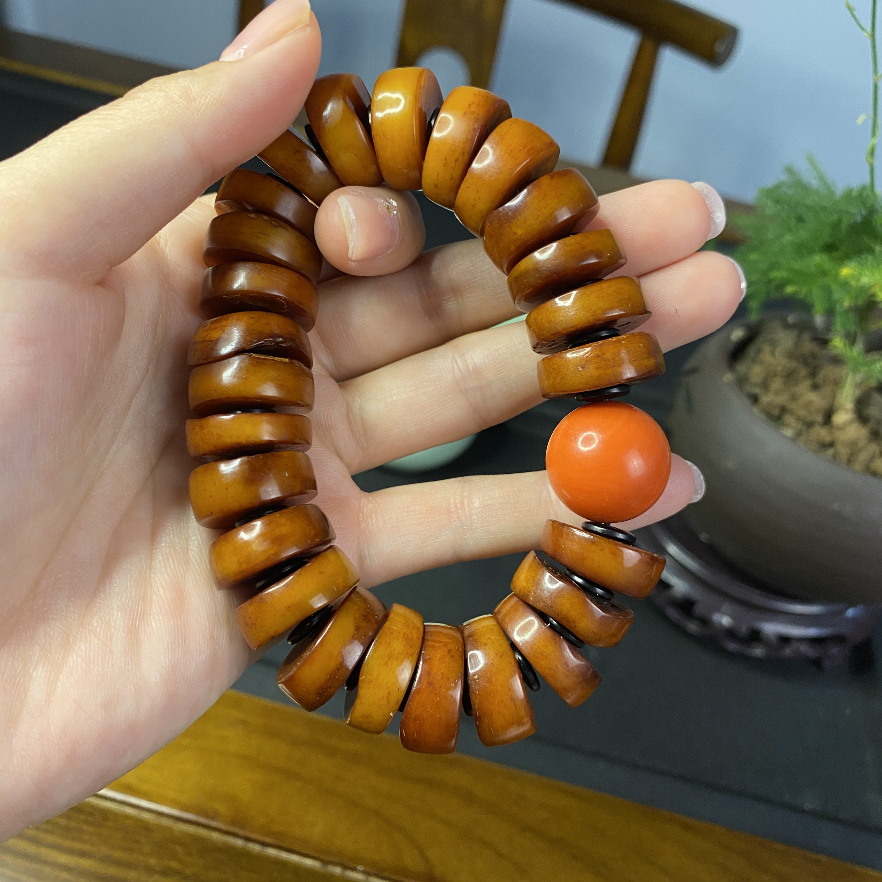 非金属珐琅手链 老料耗牛手串2.0人工养殖手工藏式百搭复古民族风