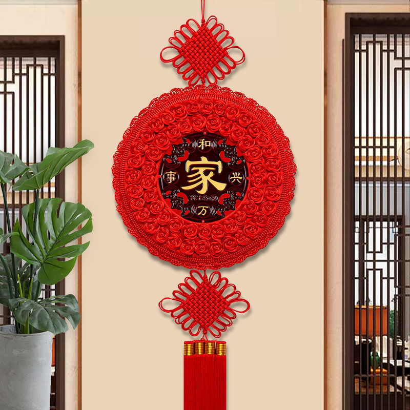 新年款中国结福字挂饰桃木春节乔迁新婚喜庆过年客厅玄关大号挂件