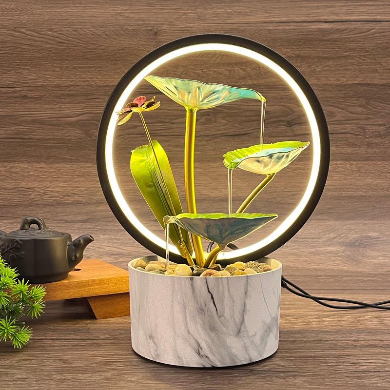 水之妙桌面流水摆件循环水简约客厅办公室家居饰品水转运开业礼物