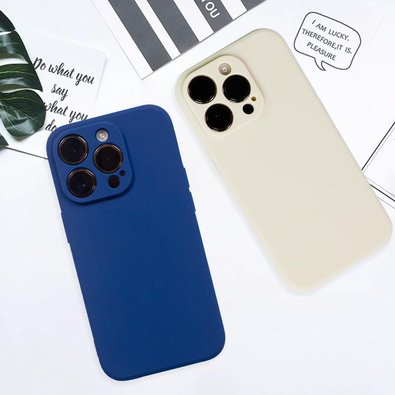 纯色轻薄磨砂iphone15手机壳小米13保护套荣耀90直边华为mate60简