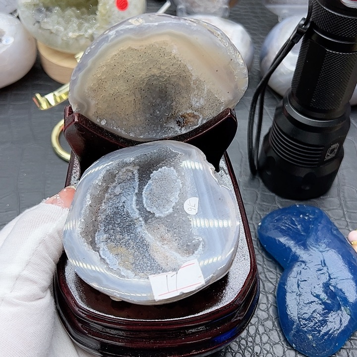 水晶聚宝盆柱子爱心钱袋子未镶嵌