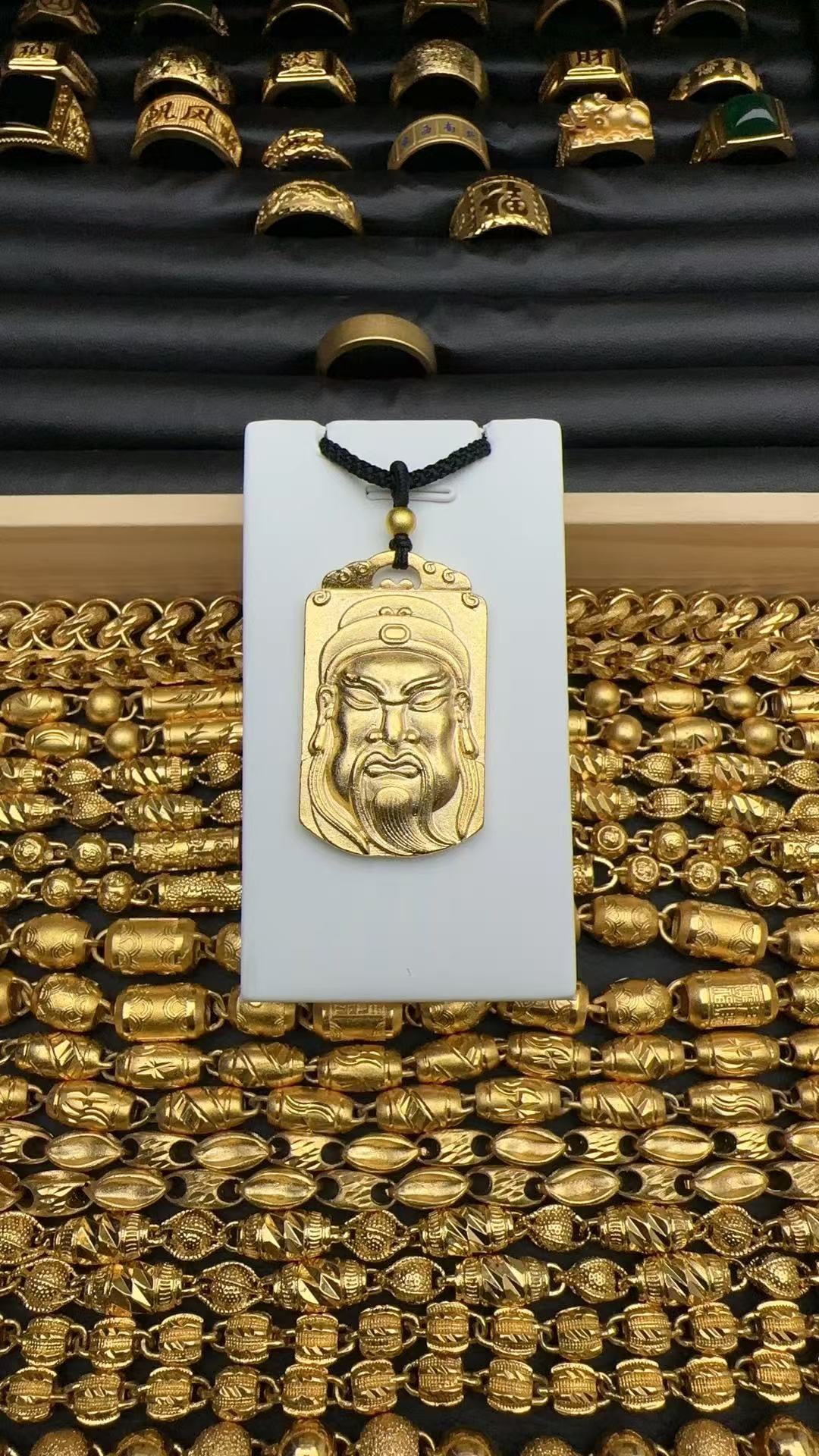 铜合金吊坠 关二哥 高端 轻奢 饰品 实心保色不掉色 男女通戴吊坠