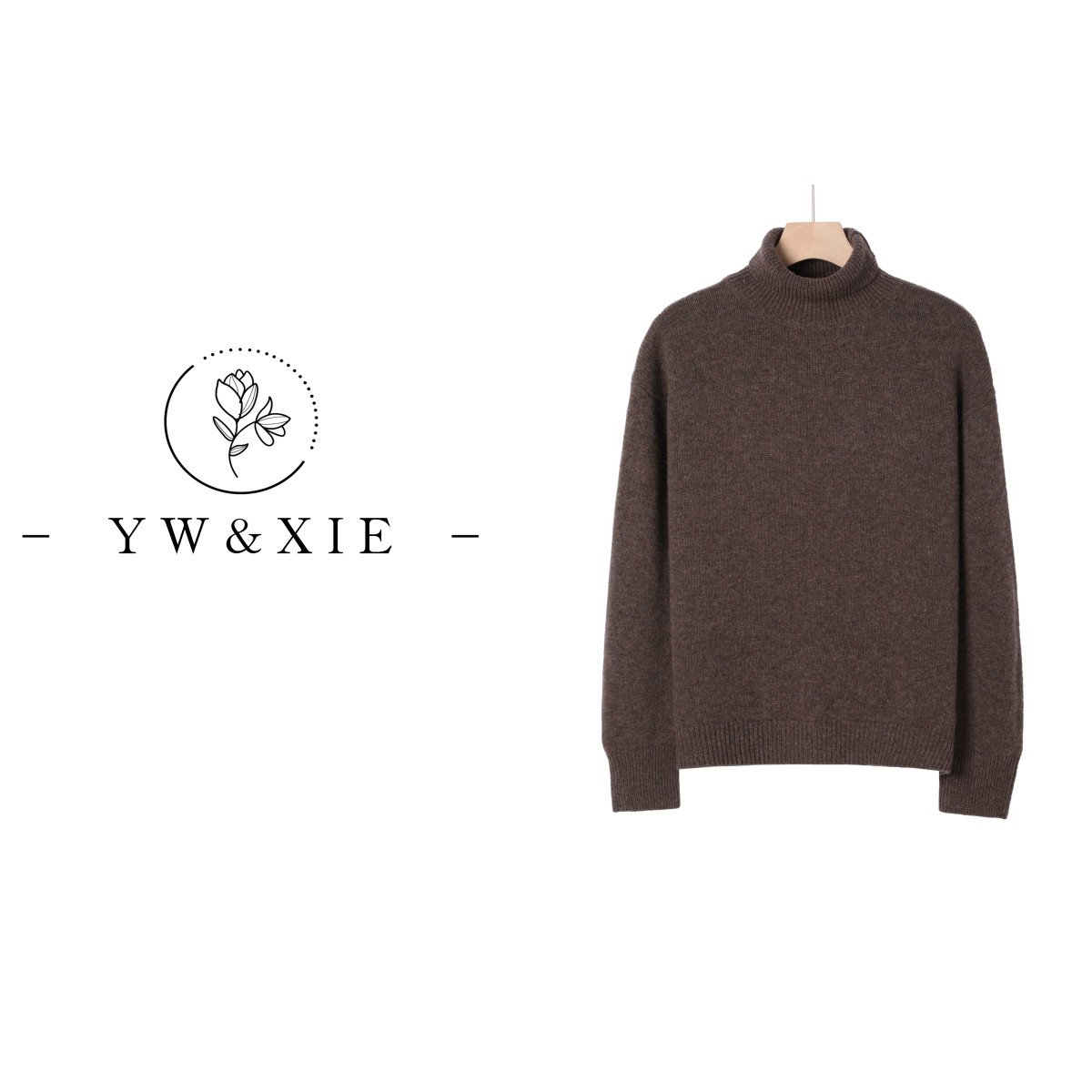 YW&XIE羊毛衫女士秋冬高领毛衣宽松加厚羊绒针织打底衫6016-219