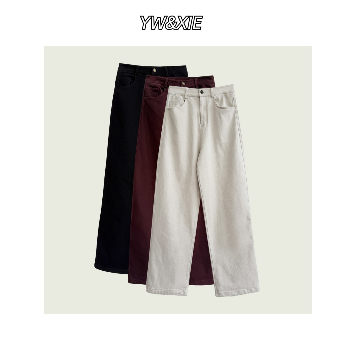 YW&XIE2024新款宽松长裤百搭休闲显瘦磨毛阔腿裤7020