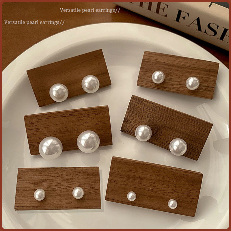 925银耳饰 925银针法式珠耳钉女ins轻奢高级感复古气质耳饰饰品女