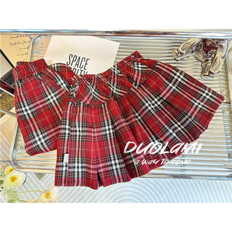 2025秋季新款亲子装母女格子百褶裙时尚秋冬网红显瘦减龄气质