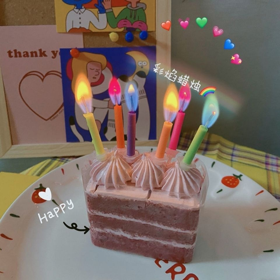 【【慕尚】韩国ins网红变色发光彩色光蜡烛彩色火焰生日蛋糕蜡烛】