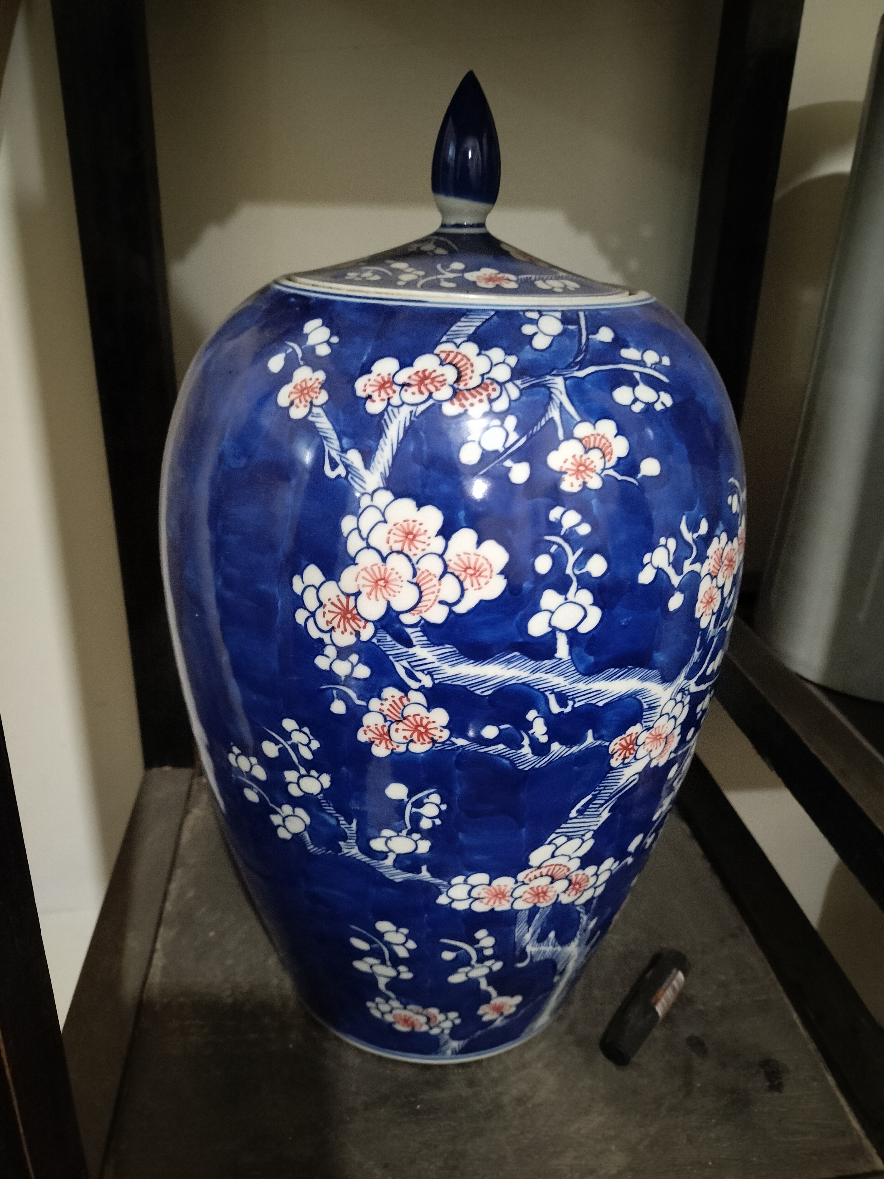 一对青花罐，漂亮，完正