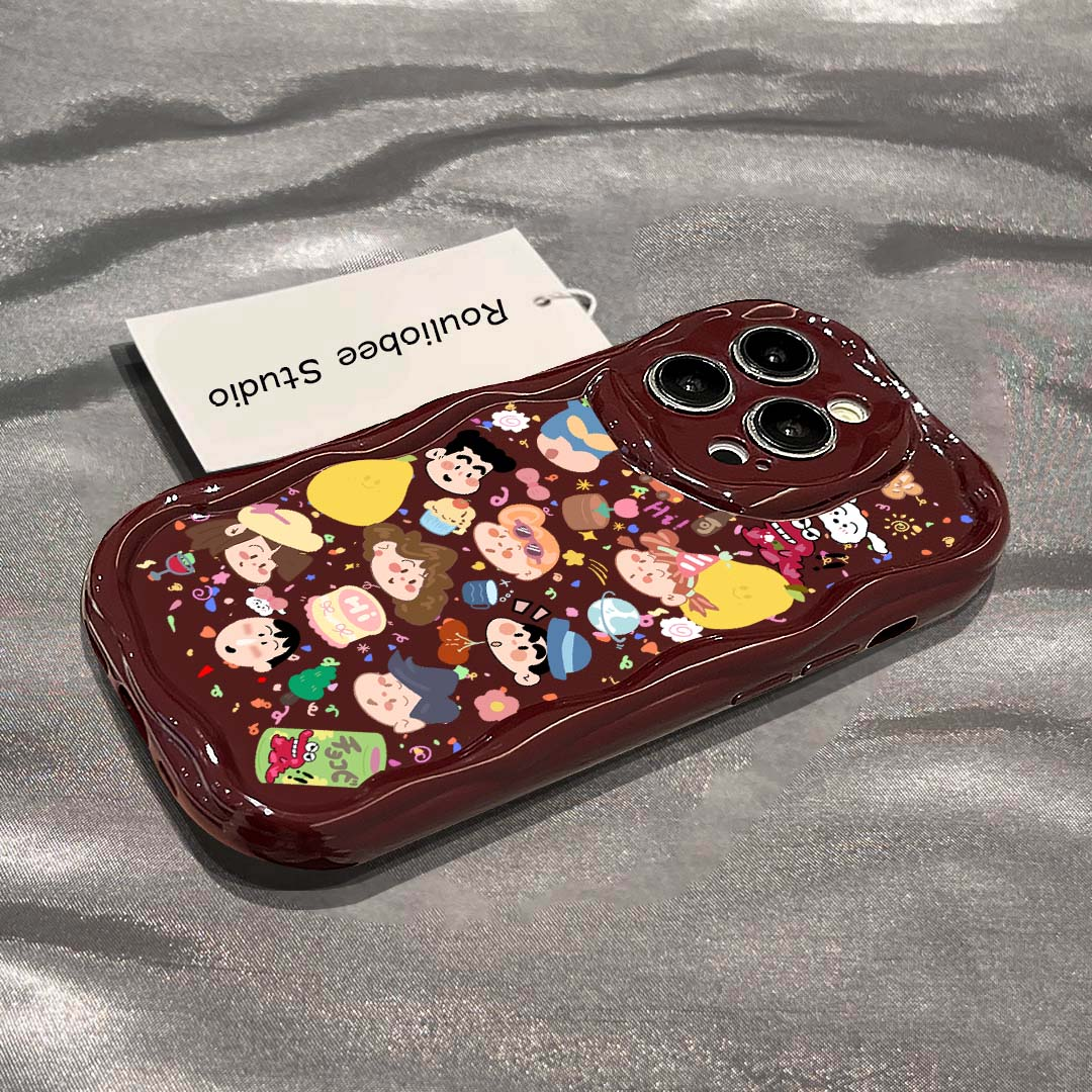 涂鸦卡通可爱苹果15promax手机壳iPhone14/13p/12/8奶油壳xsmax女