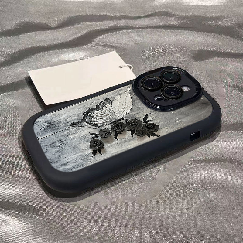 昼夜生花蝴蝶苹果14promax手机壳iphone15全包13女pro硅胶12P11