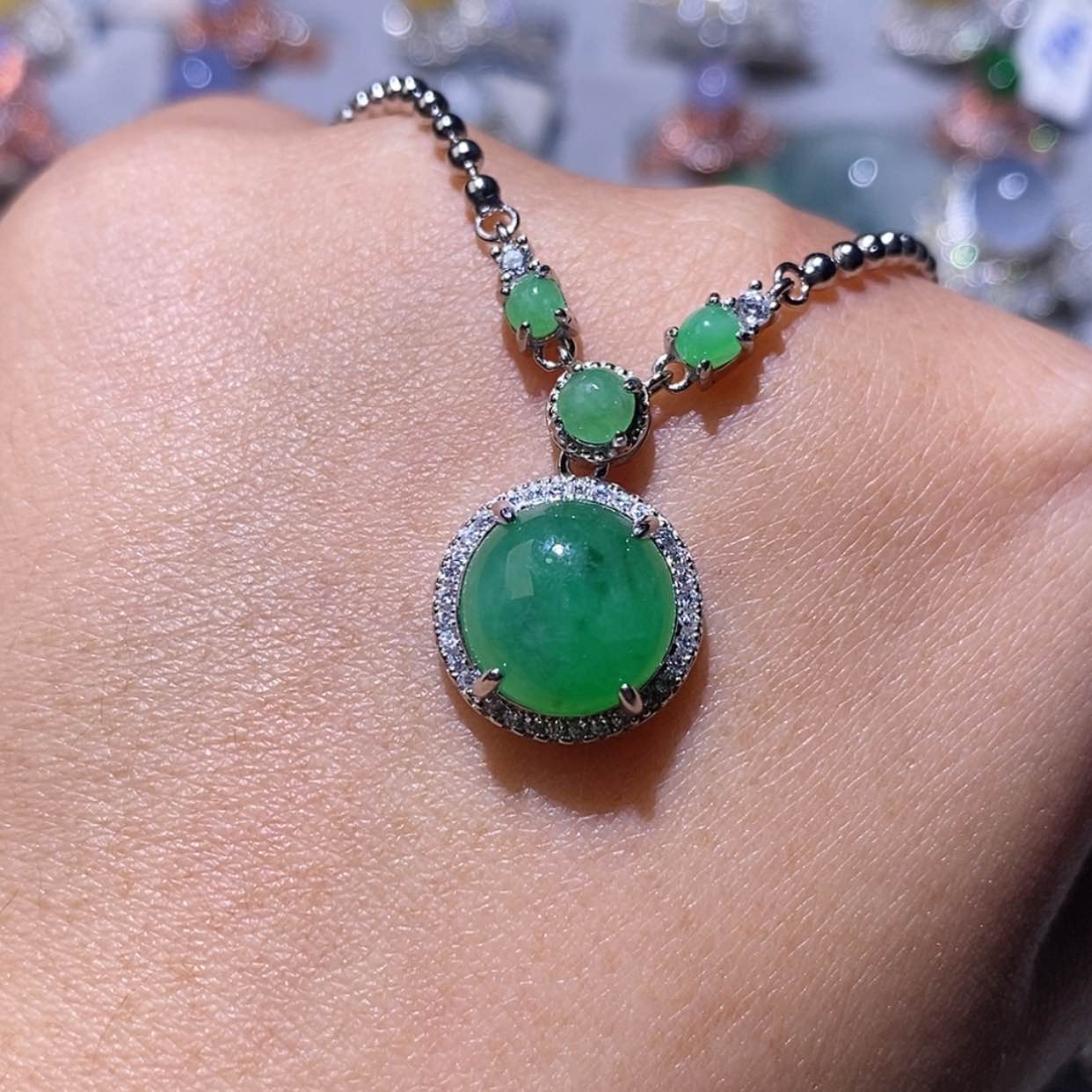 【闪购商品】定制翡翠银S925镶嵌