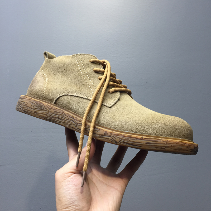 马丁靴男短靴2022秋季新款男靴子日系工装靴擦色复古沙漠靴男皮靴