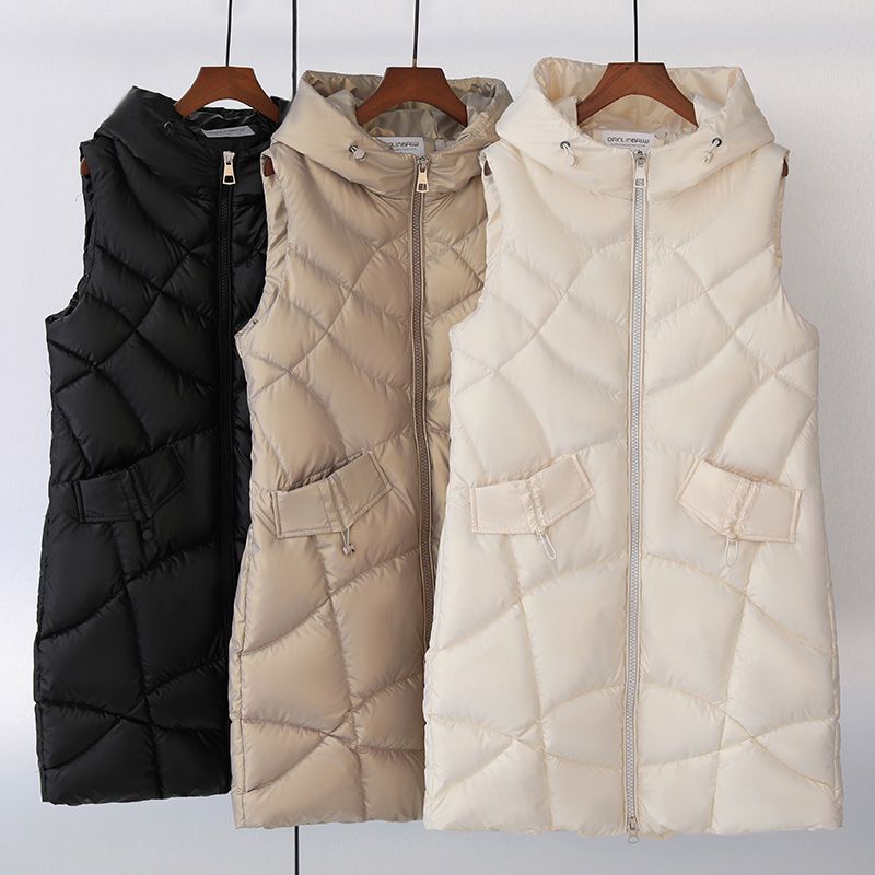 波司登羽绒服马甲女中长款2022新款秋冬韩版宽松连帽马夹背心坎肩