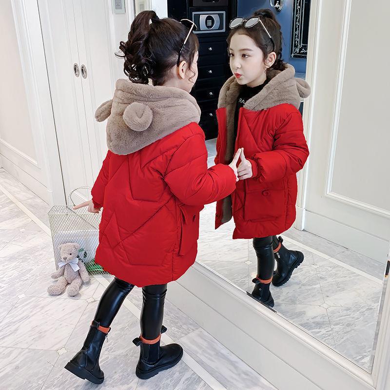 波司登女童棉服加厚2023新款儿童中大童羽绒服衣可爱中长款洋气外