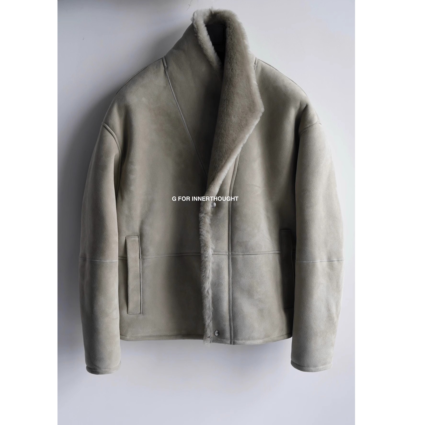 G FOR INNERTHOUGHT|进口法国美丽奴绒面皮毛一体外套男