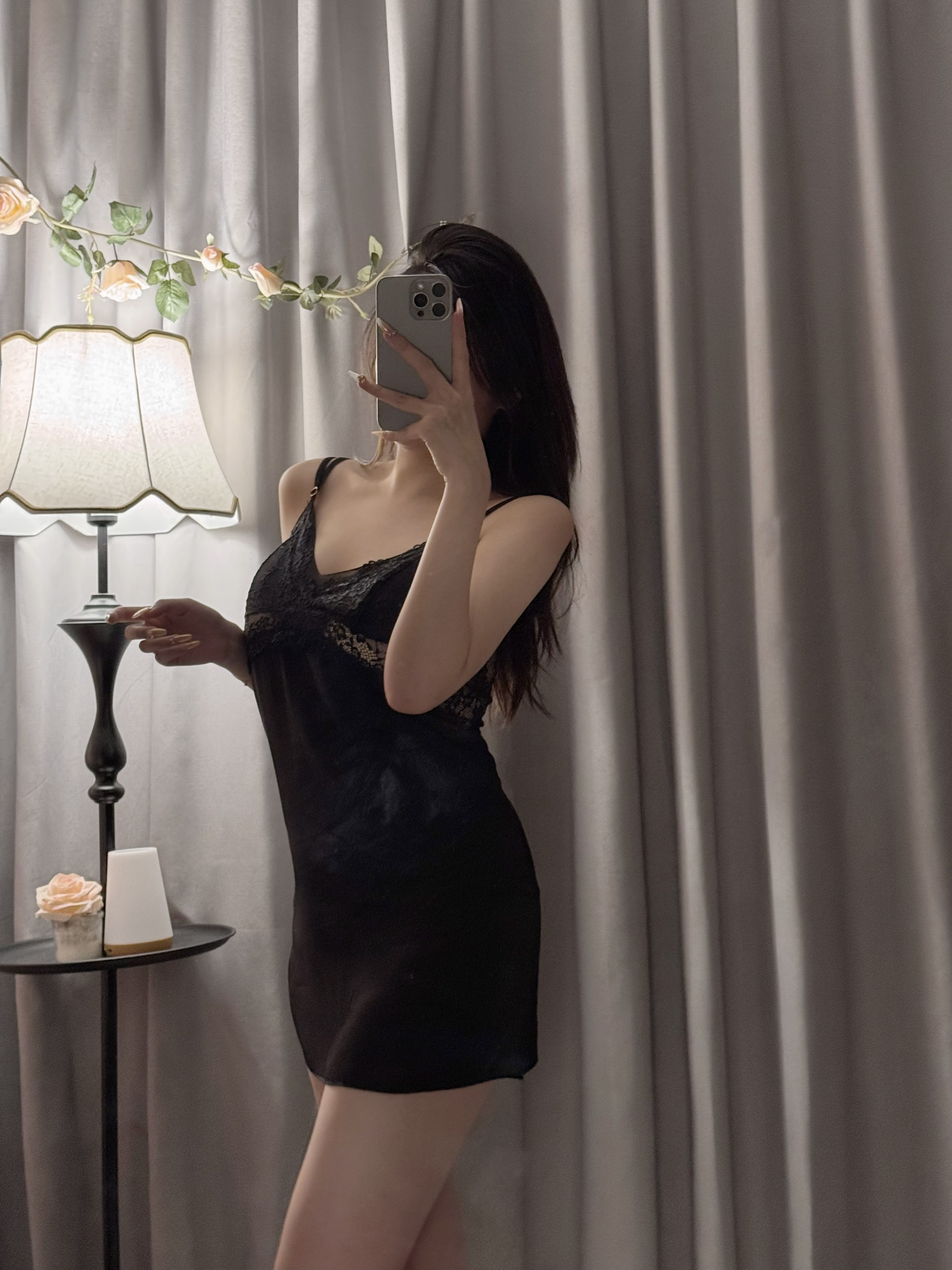 【黑糖啵啵】吊带睡裙性感女睡衣网纱设计感连衣裙睡裙