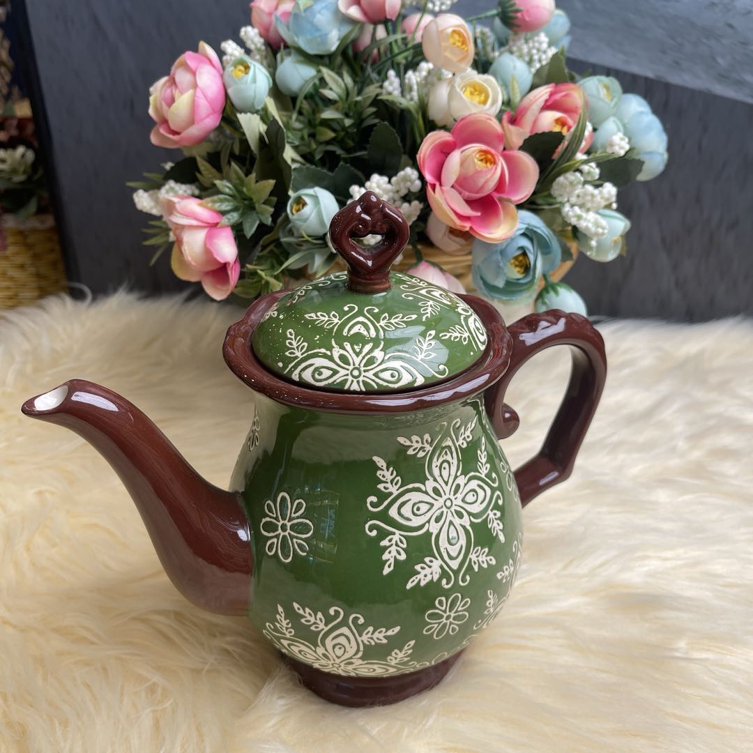 阿勒玛正品 新疆包邮【常青藤茶壶】水壶·茶壶·新疆手绘复古餐具