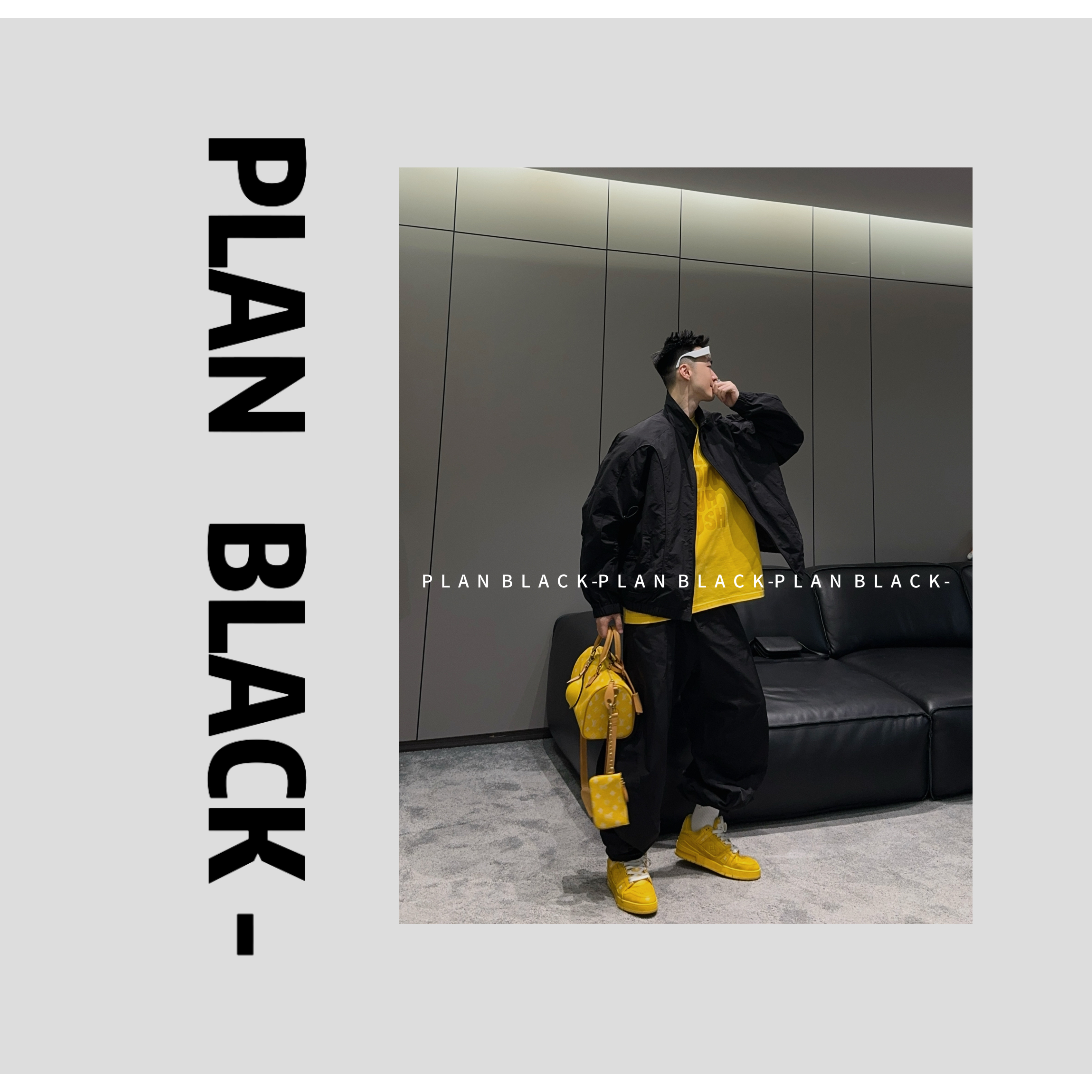 RICH陈发财【ALL BALCK黑武士】抽绳袖口袋机能风夹克外套丨3891