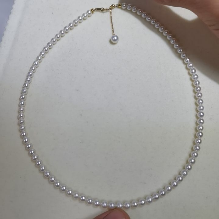 【闪购商品】淡水珍珠颈饰18K金镶嵌4.5-5mm淡水珍珠项链