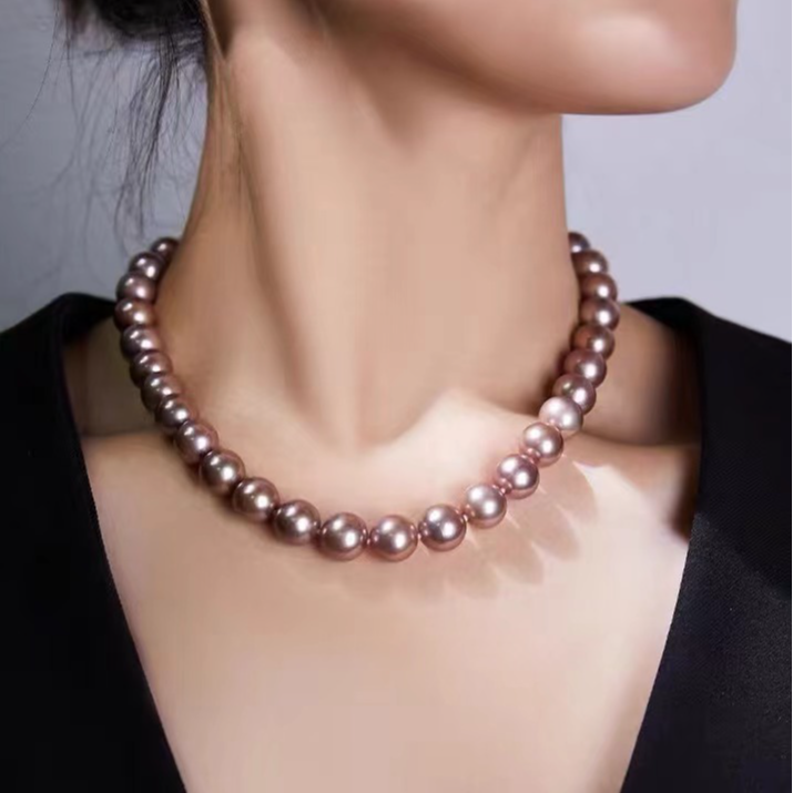 【远山黛】淡水气质高贵优雅珍珠项链11-14mm（含吉尔德大证）