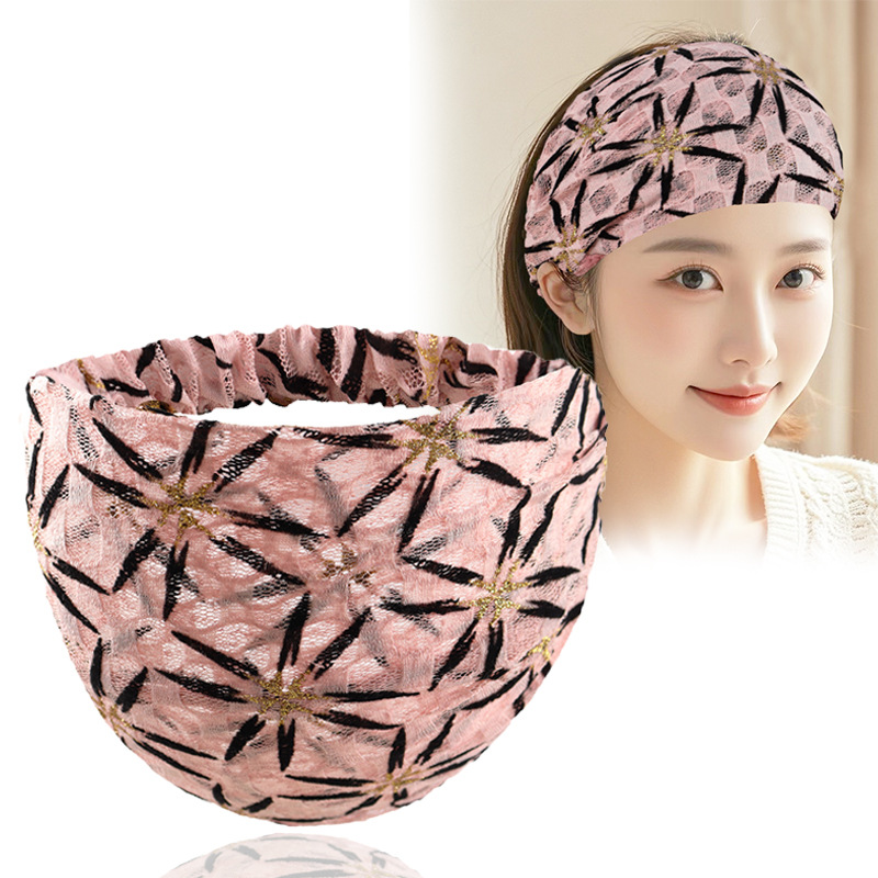 宽边遮白发碎发松紧发带植绒烫金洗脸外出防滑压发头饰头巾女头套