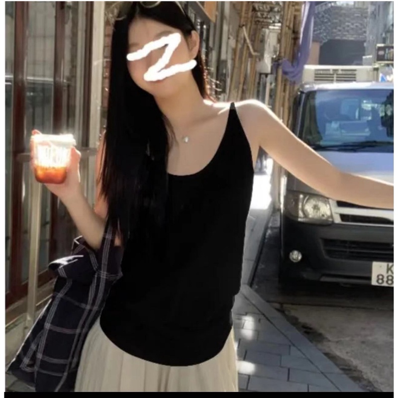 气质白色薄款吊带背心女装夏季2024新款宽松内搭简约无袖上衣外穿