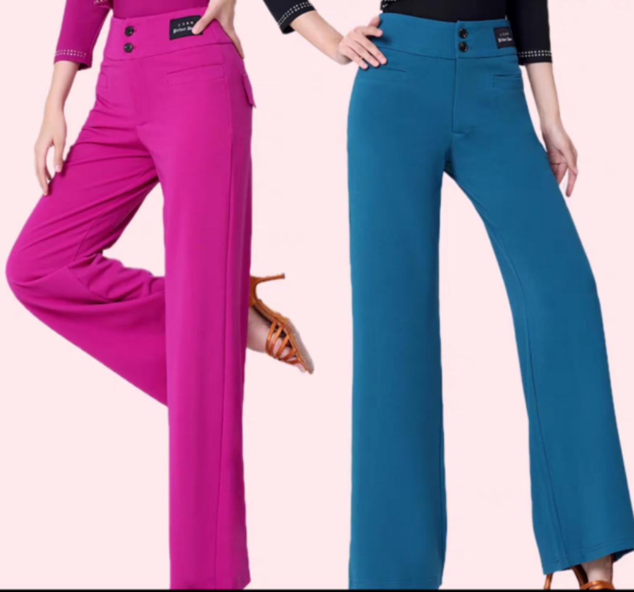 新款吉他吧高腰阔腿裤