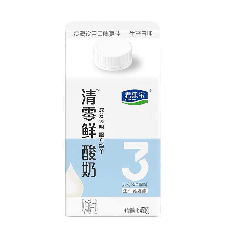君乐宝 清零鲜原味酸奶风味发酵乳450g