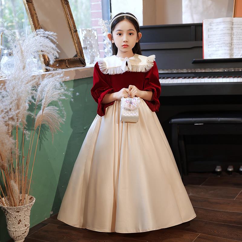 女童生日公主裙儿童高端礼服走秀花童婚礼小女孩主持人钢琴演出服
