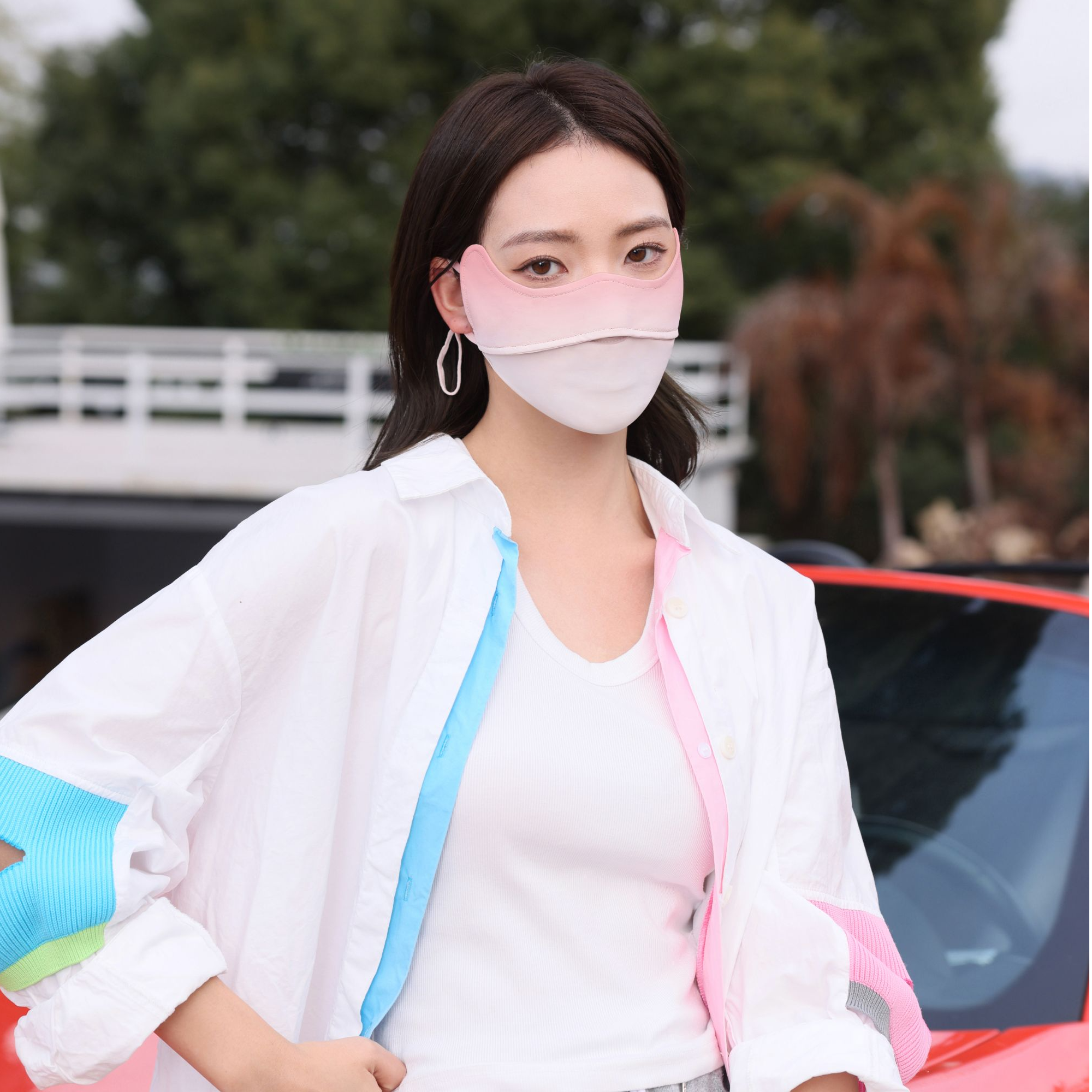 护眼角护脸防紫外线薄款男女冰丝遮阳脸罩透气防起雾面罩防晒口罩