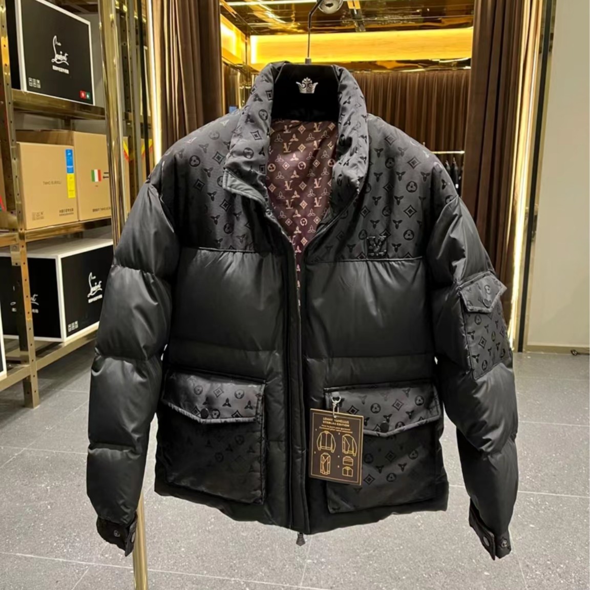 潮牌男装冬季新款外套男士时尚保暖防寒立领羽绒衣LUYI-97-3