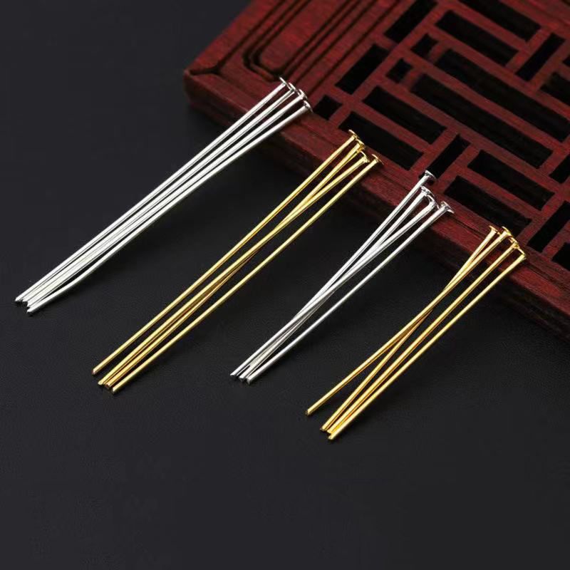 金色手工材料圆头针球针T针9字针发簪流苏头饰手链首饰配件