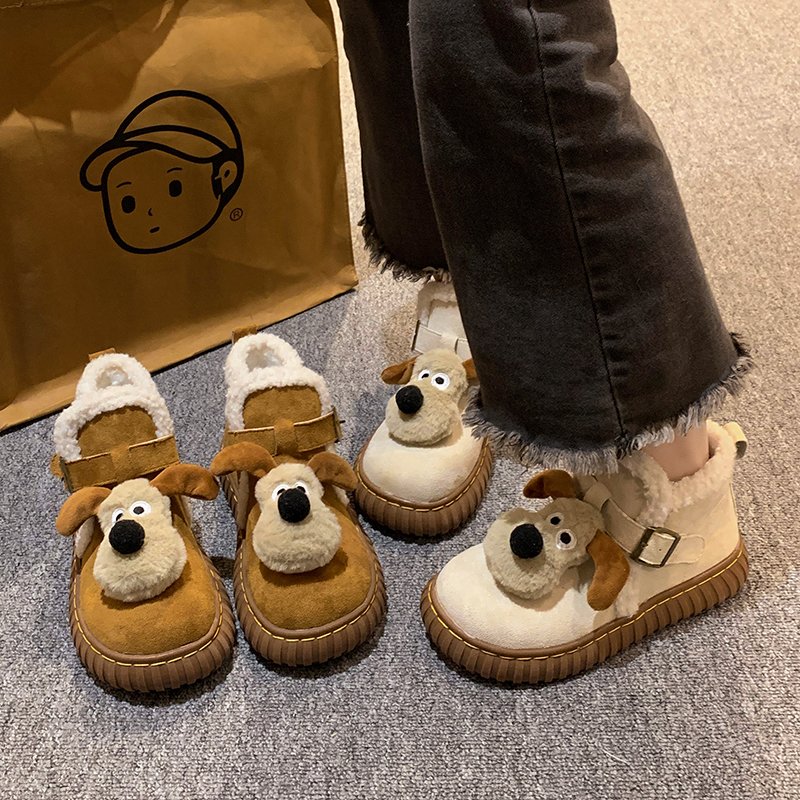 爆改可爱百搭雪地靴女加棉加厚保暖棉鞋女2023冬季新款显脚小
