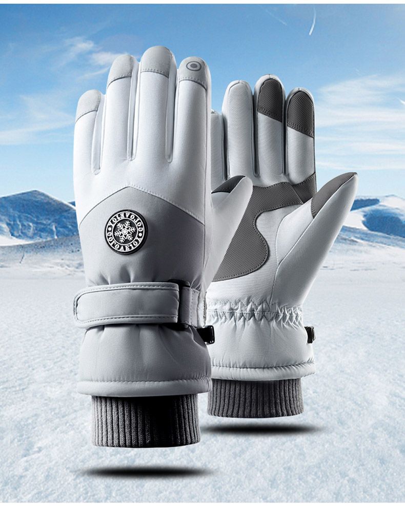 冬季保暖加绒加厚滑雪手套女学生户外电动车骑行防寒触屏防水女士