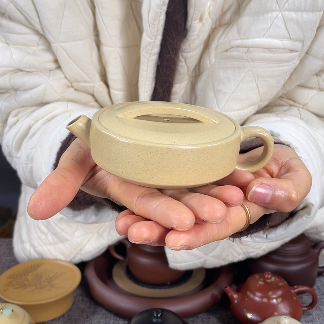 【闪购商品】紫砂茶壶跟****棋一片瓦120cc