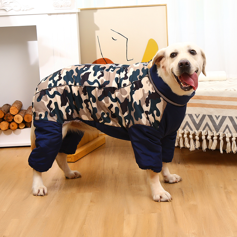 宠物狗衣服冬季加绒加厚保暖冬装中大型犬防水反光狗棉衣运动红色