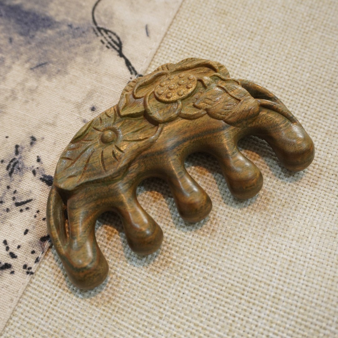 按摩梳梳子木梳头疗绿檀木（福利款2）