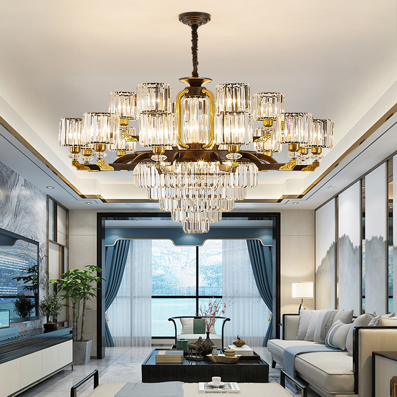 厂家直销客厅吊灯现代轻奢水晶灯大厅家用高端大气广东中山灯饰
