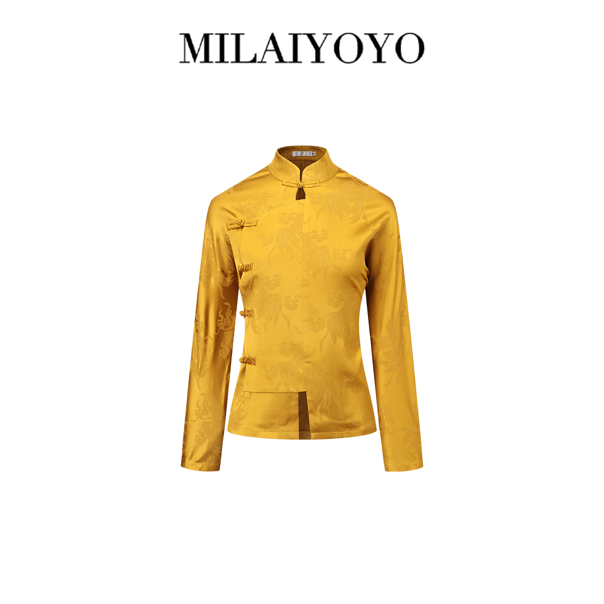 芈莱尤优——新款东方诗意中式盘扣提花衬衣C24-8265