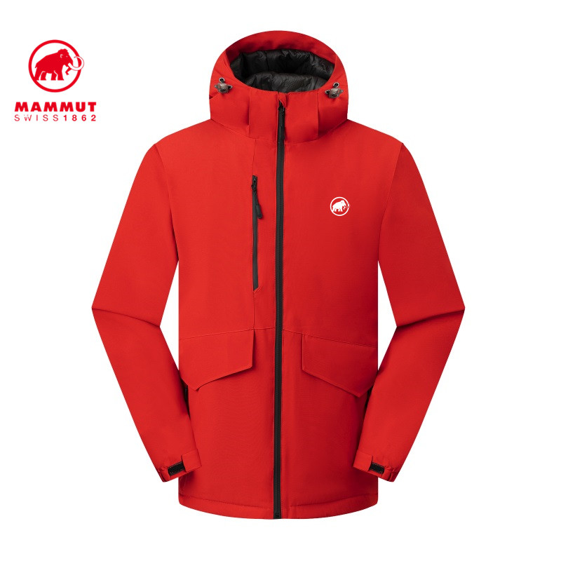 【商场同款】Mammut/猛犸象软壳冲锋衣男加棉加厚连帽棉服夹克外套