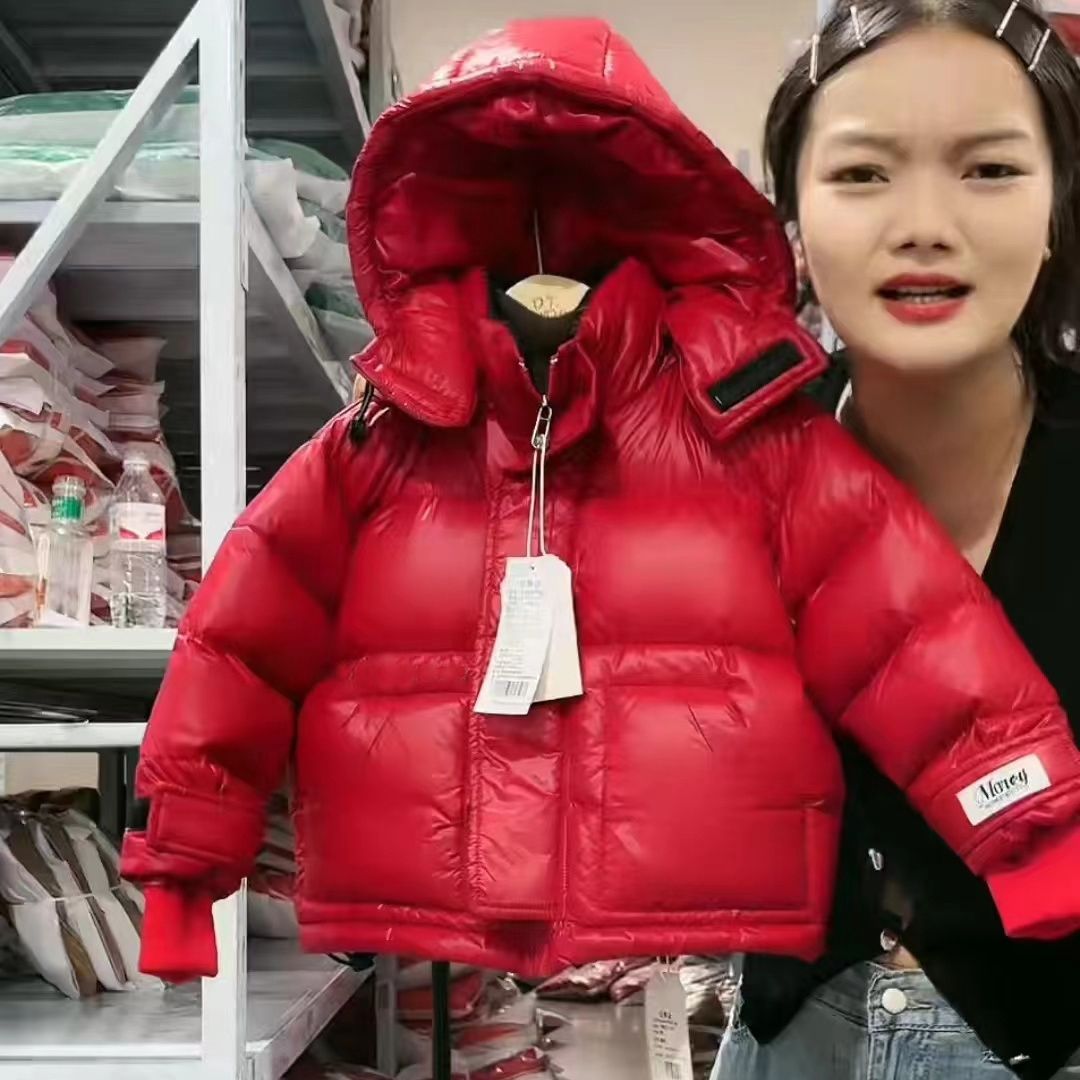 【加厚免洗】男童女童冬季红色羽绒服白鸭绒宝宝儿童冬装拜年服