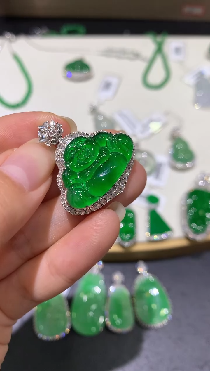 【闪购商品】定制翡翠18K金镶嵌尾款