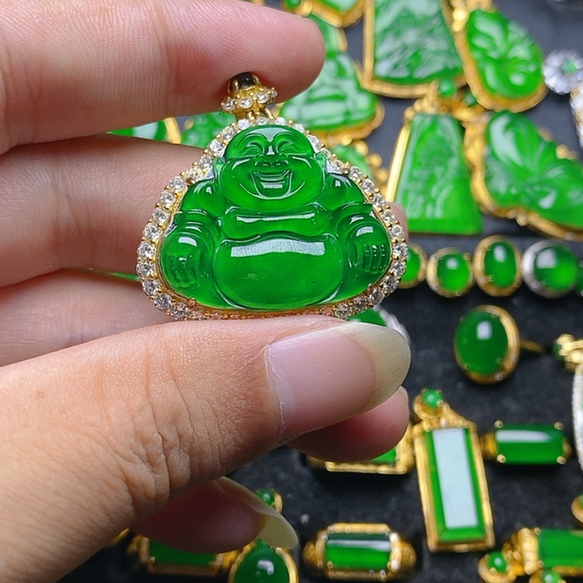 【闪购商品】翡翠耳饰未镶嵌博**楹