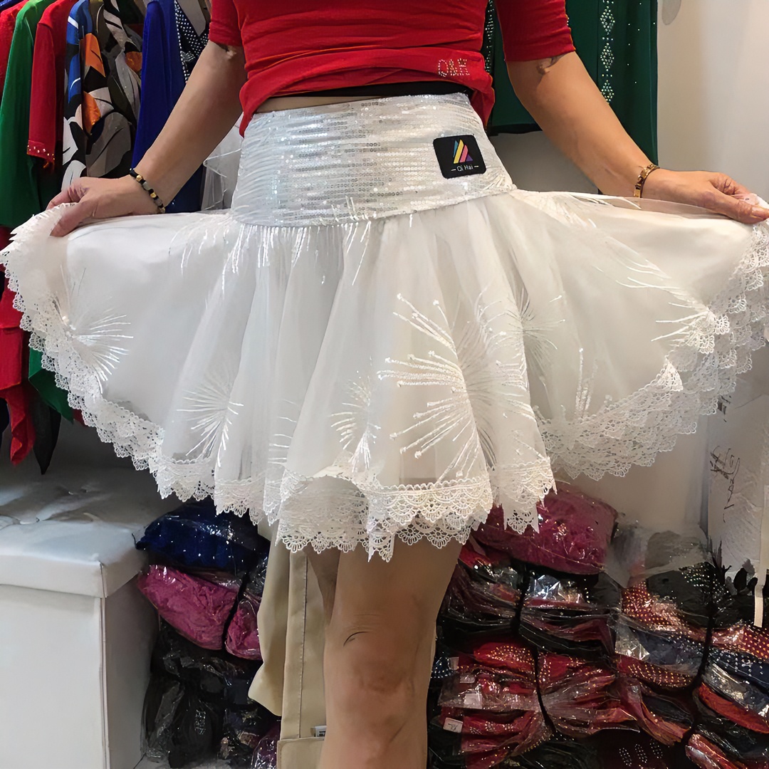 烟花裙夏季蕾丝边防走光裙子半身裙时尚防走光