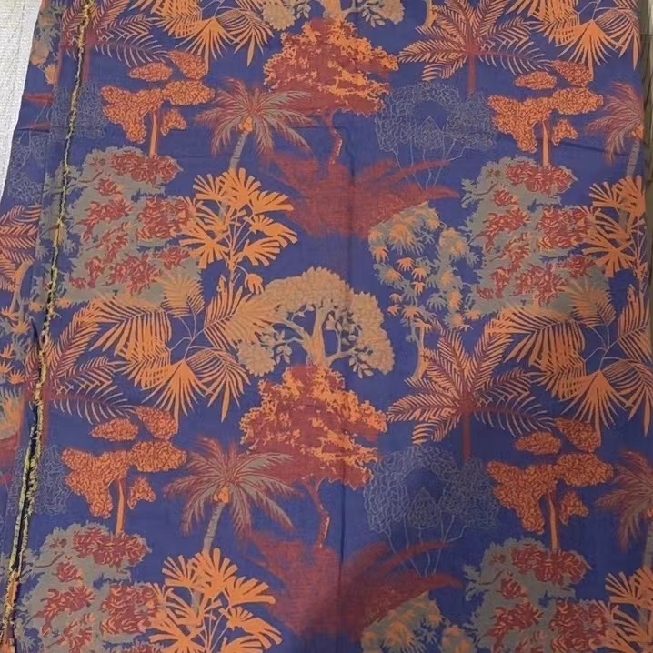 热带雨林 2.5米布头  纯棉双层纱面料 布头