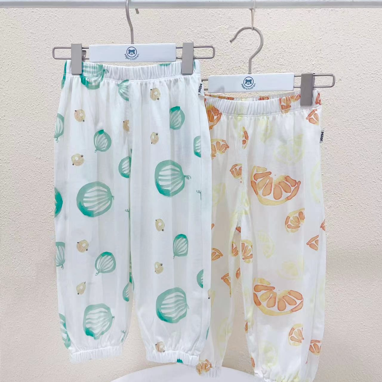 5324米乐熊男女宝宝针织防蚊裤裤子儿童运动童装宝宝夏季防蚊裤